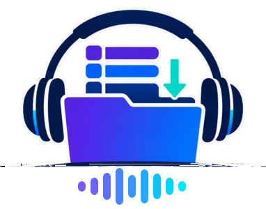 Playlist Packer DJ logo — headphones and playlist folder